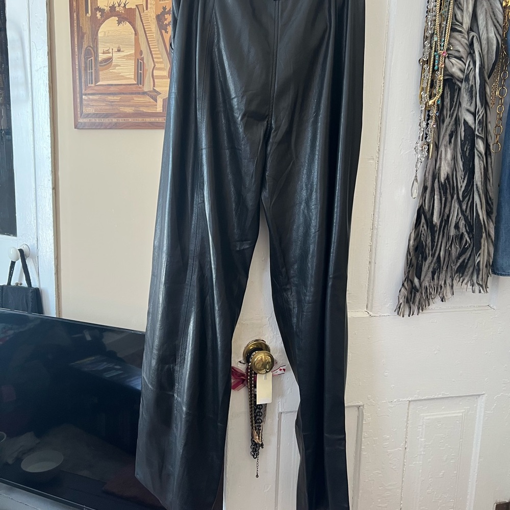 Black Faux Leather Pants